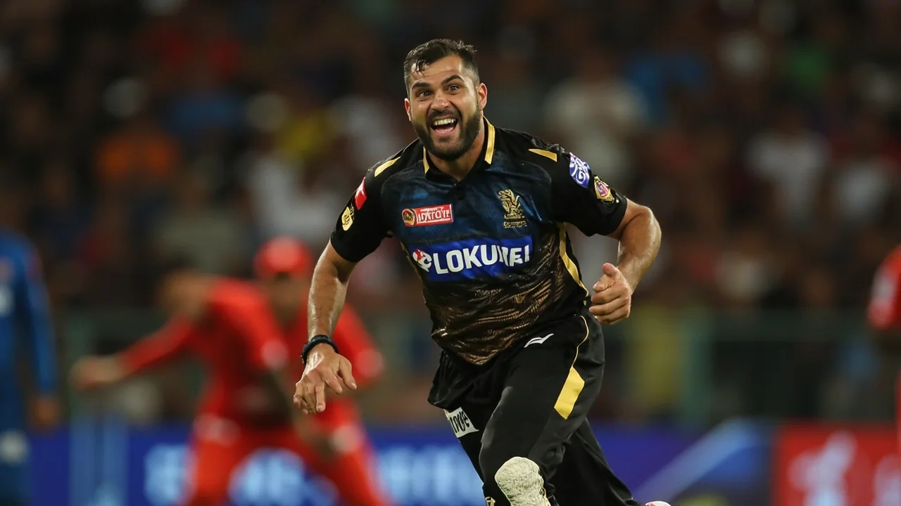 Editorial sideline action frame of a top-order batter in the strike zone, with a wicketkeeper and slip fielder visible in the foreground, capturing the kind of high-stakes moment that defines captaincy upside in IPL fantasy